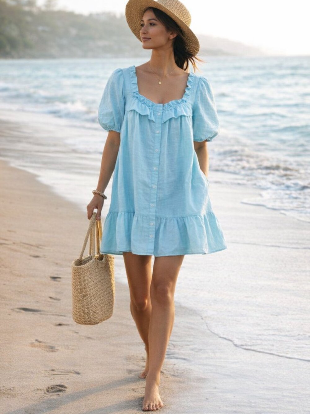 Stoney Clover Light Blue Ruffle Dress